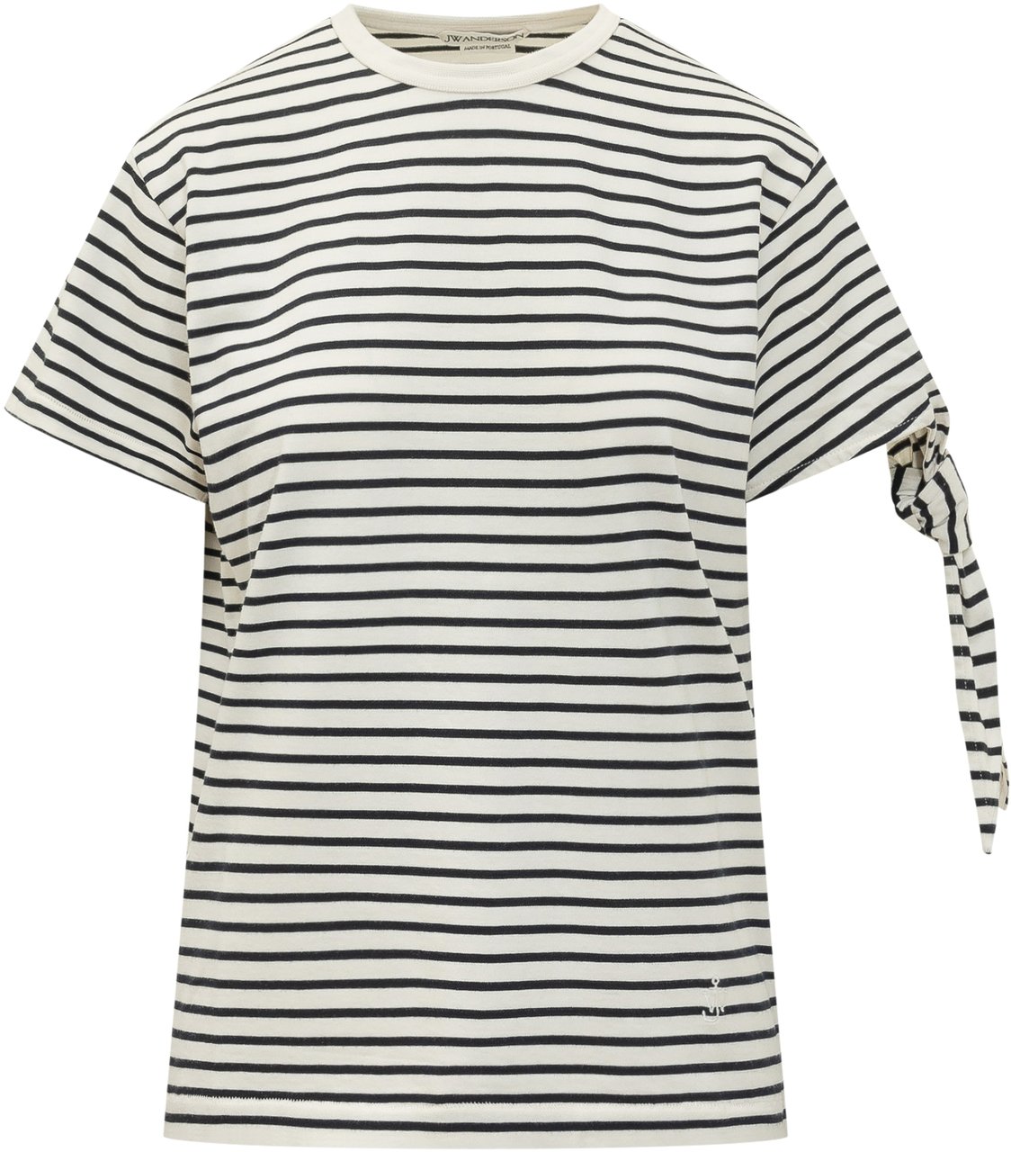 J.W. Anderson T-shirt a Righe con Nodo sulla Manica Wit