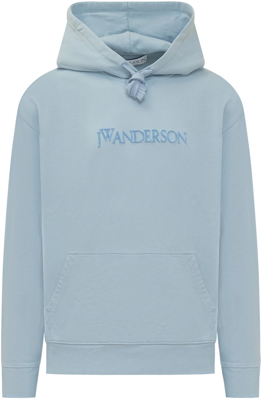J.W. Anderson Felpa con Cappuccio Logo Embroid Blauw