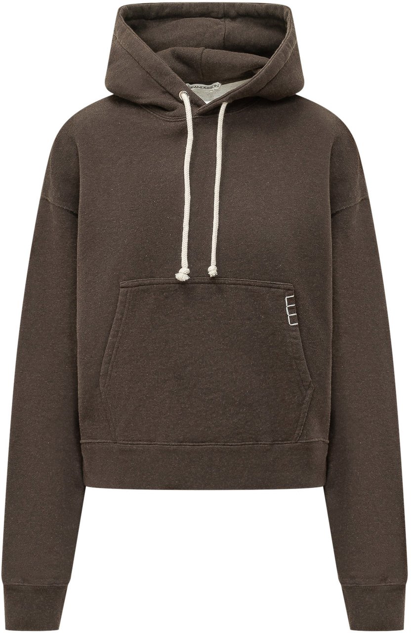 J.W. Anderson Felpa Curved Hem con Cappuccio Bruin