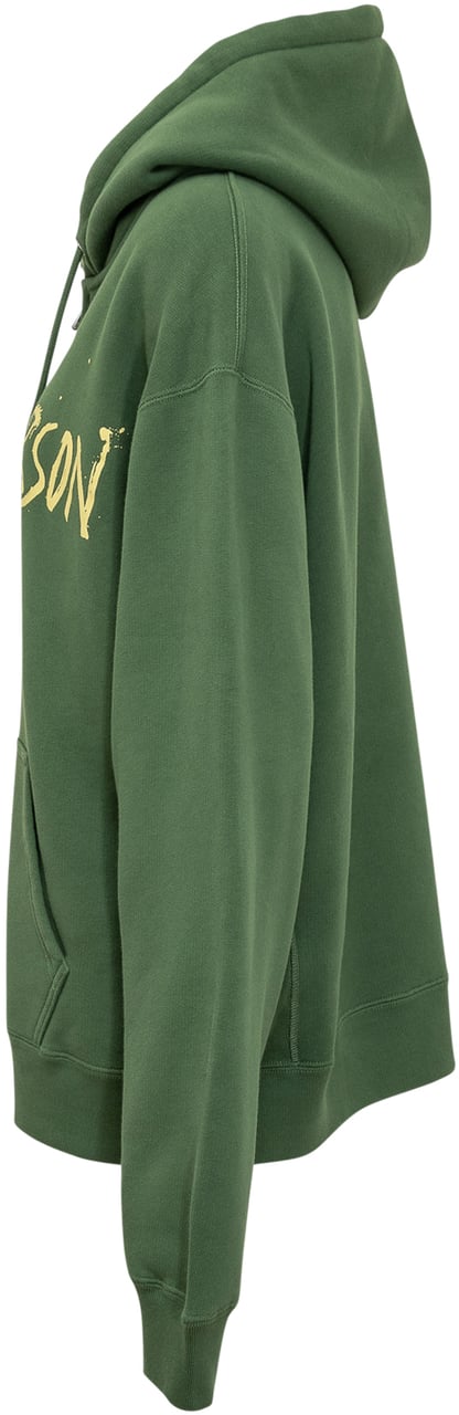 J.W. Anderson Felpa con Cappuccio e Logo Stampato Donkergroen