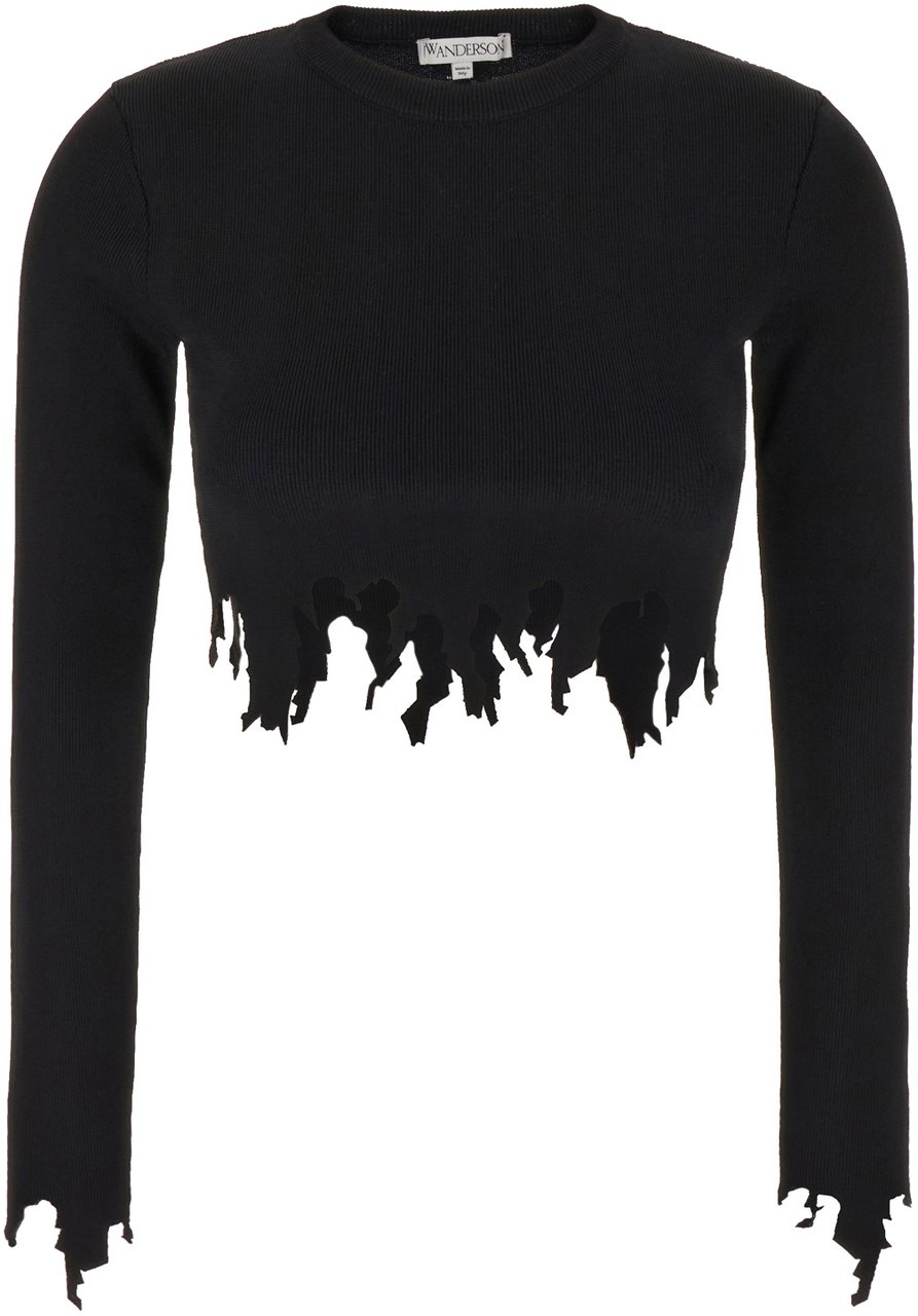 J.W. Anderson J.W. Anderson Black viscose blend top Zwart