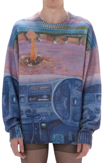 J.W. Anderson Printed Jumper Cornflower Blue Blauw