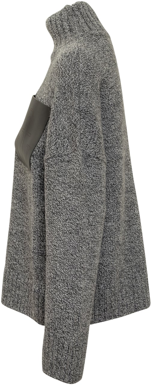 J.W. Anderson JW Anderson maglione con tasca in pelle Donkergrijs