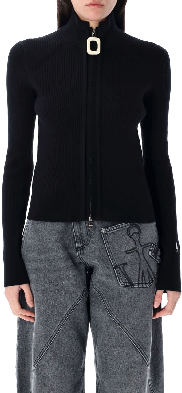 J.W. Anderson Fitted Zip Up Cardigan Nero Zwart