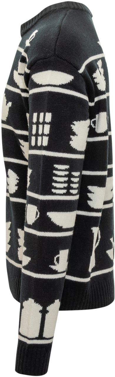 J.W. Anderson Maglia Nera con Stampa Grafica J.W Anderson Zwart