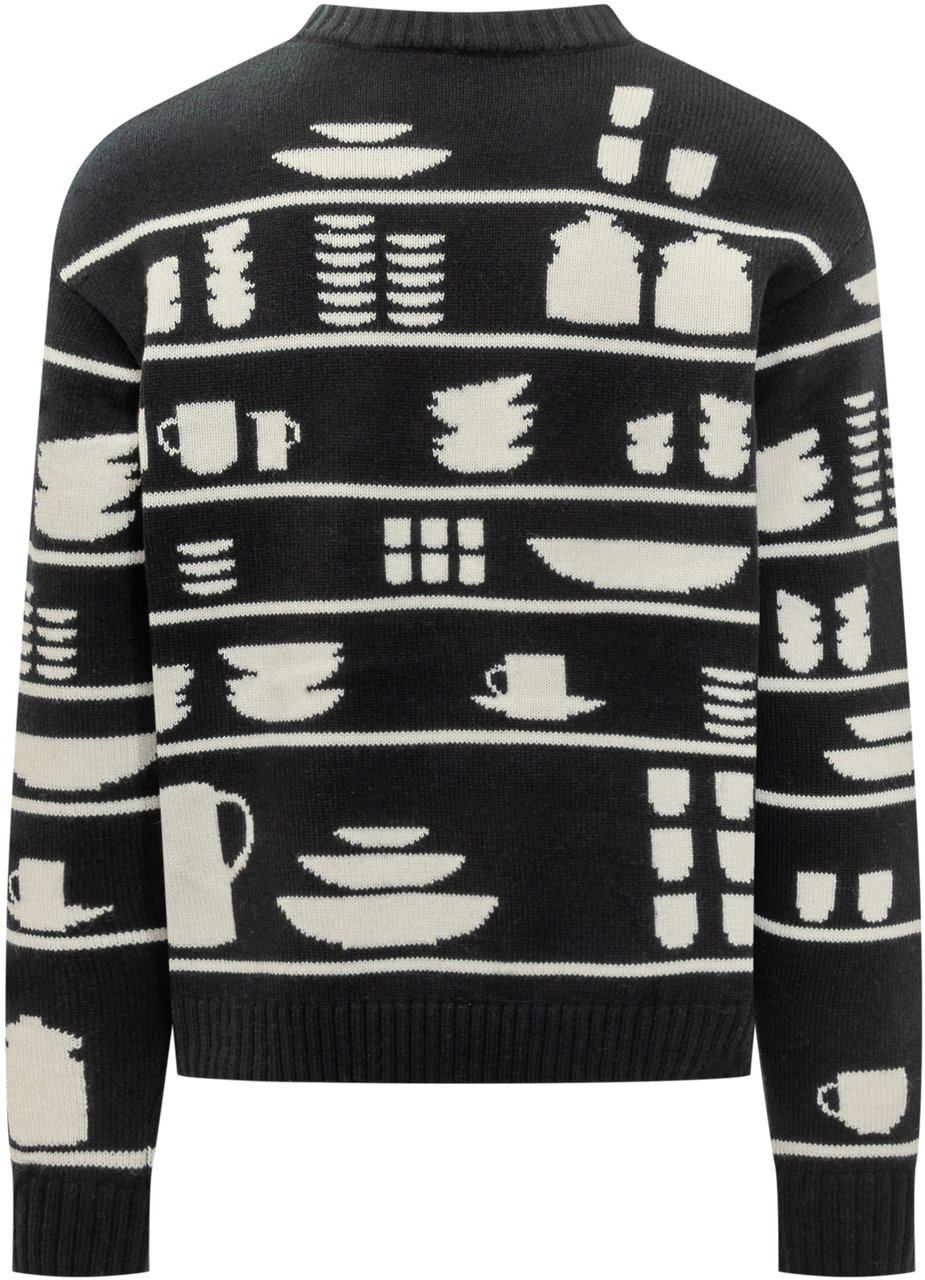 J.W. Anderson Maglia Nera con Stampa Grafica J.W Anderson Zwart