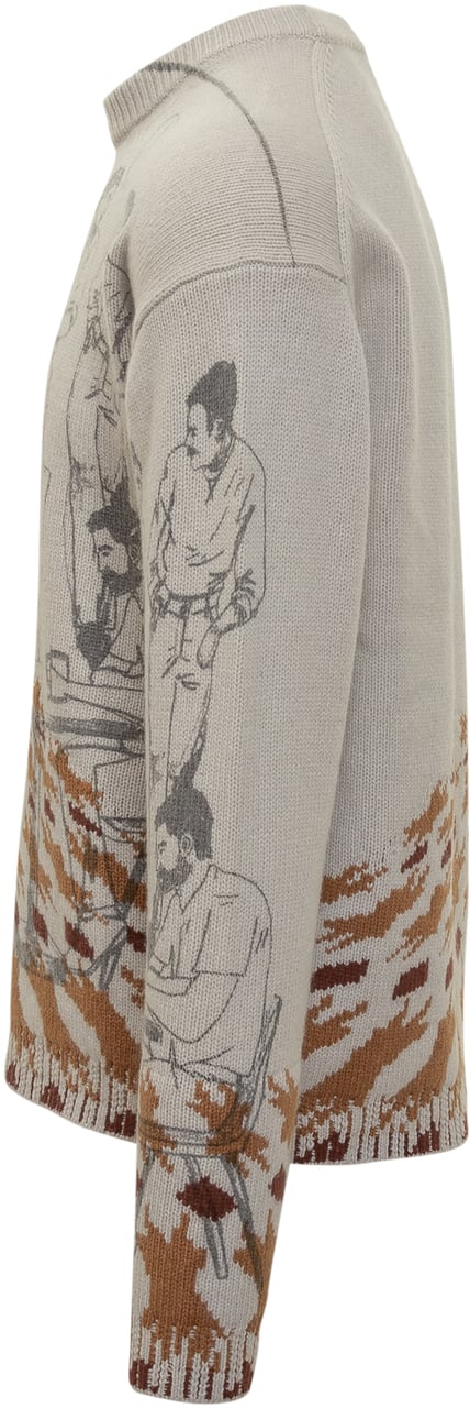 J.W. Anderson Maglia Beige con Stampa Artistica J.W Anderson Grijs