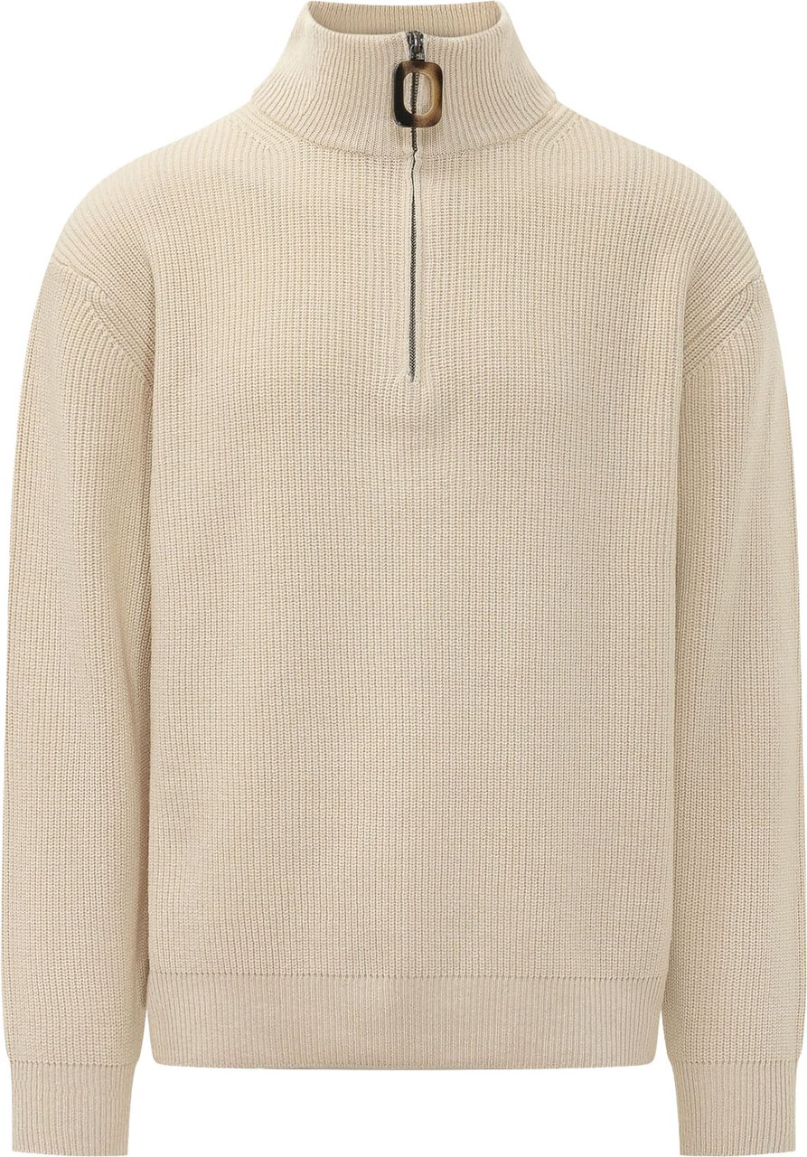 J.W. Anderson Pullover Half Zip con Collo Alto Wit