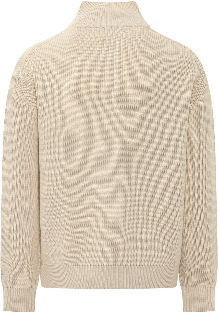 J.W. Anderson Pullover Half Zip con Collo Alto Wit
