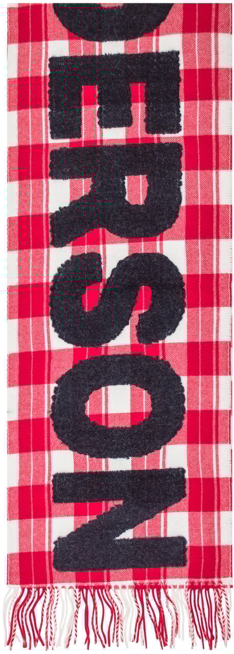J.W. Anderson Sciarpa Logo Check Rood