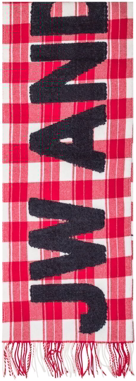 J.W. Anderson Sciarpa Logo Check Rood