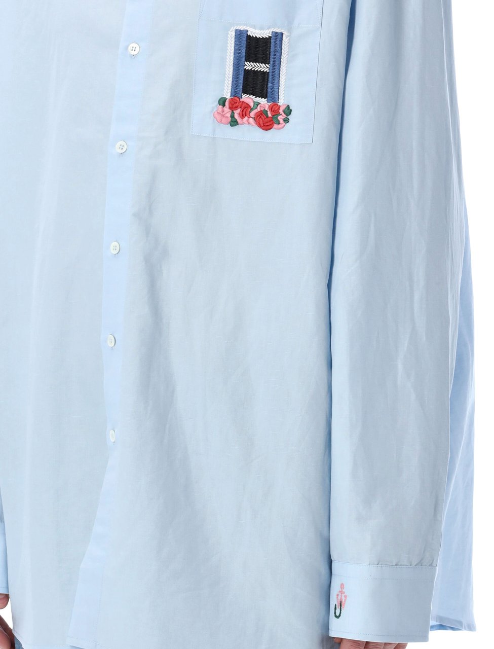 J.W. Anderson Window Emb Shirt Blu Blauw