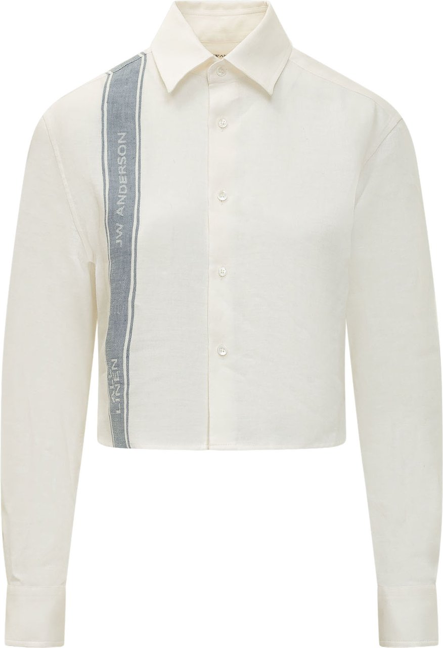 J.W. Anderson Camicia Cropped con Colletto e Banda Laterale Wit
