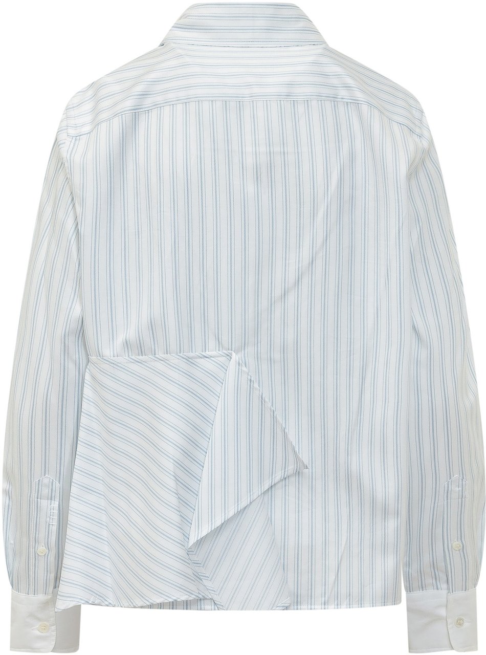 J.W. Anderson Camicia Asym Draped con Motivo a Righe Wit