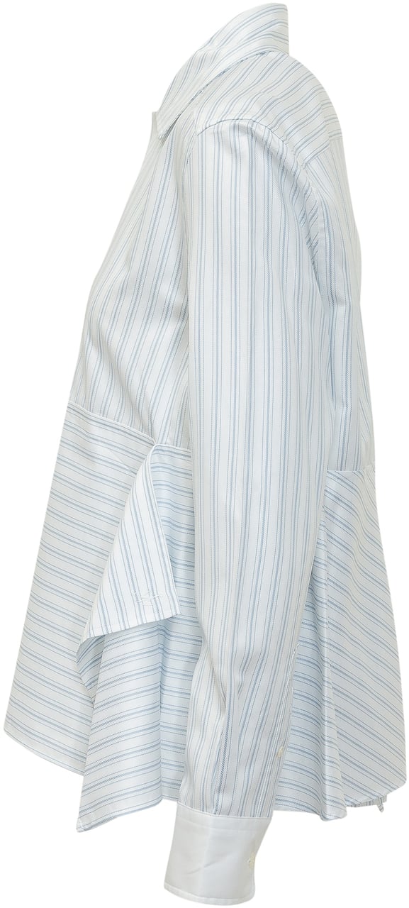 J.W. Anderson Camicia Asym Draped con Motivo a Righe Wit