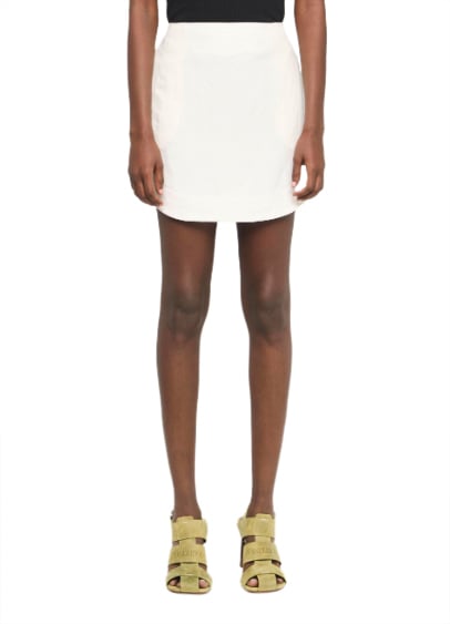 J.W. Anderson Curved Hem Mini Skirt Off White Wit
