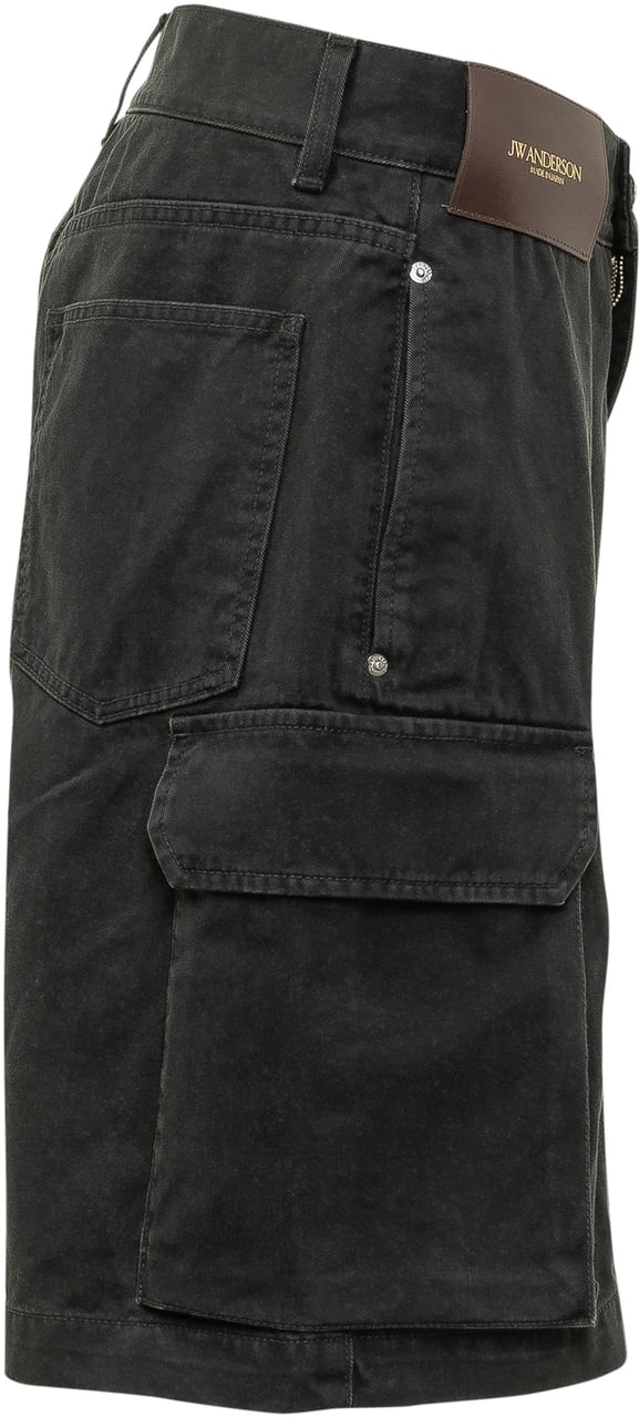 J.W. Anderson Short Twisted Patch con Tasche Cargo Donkergrijs