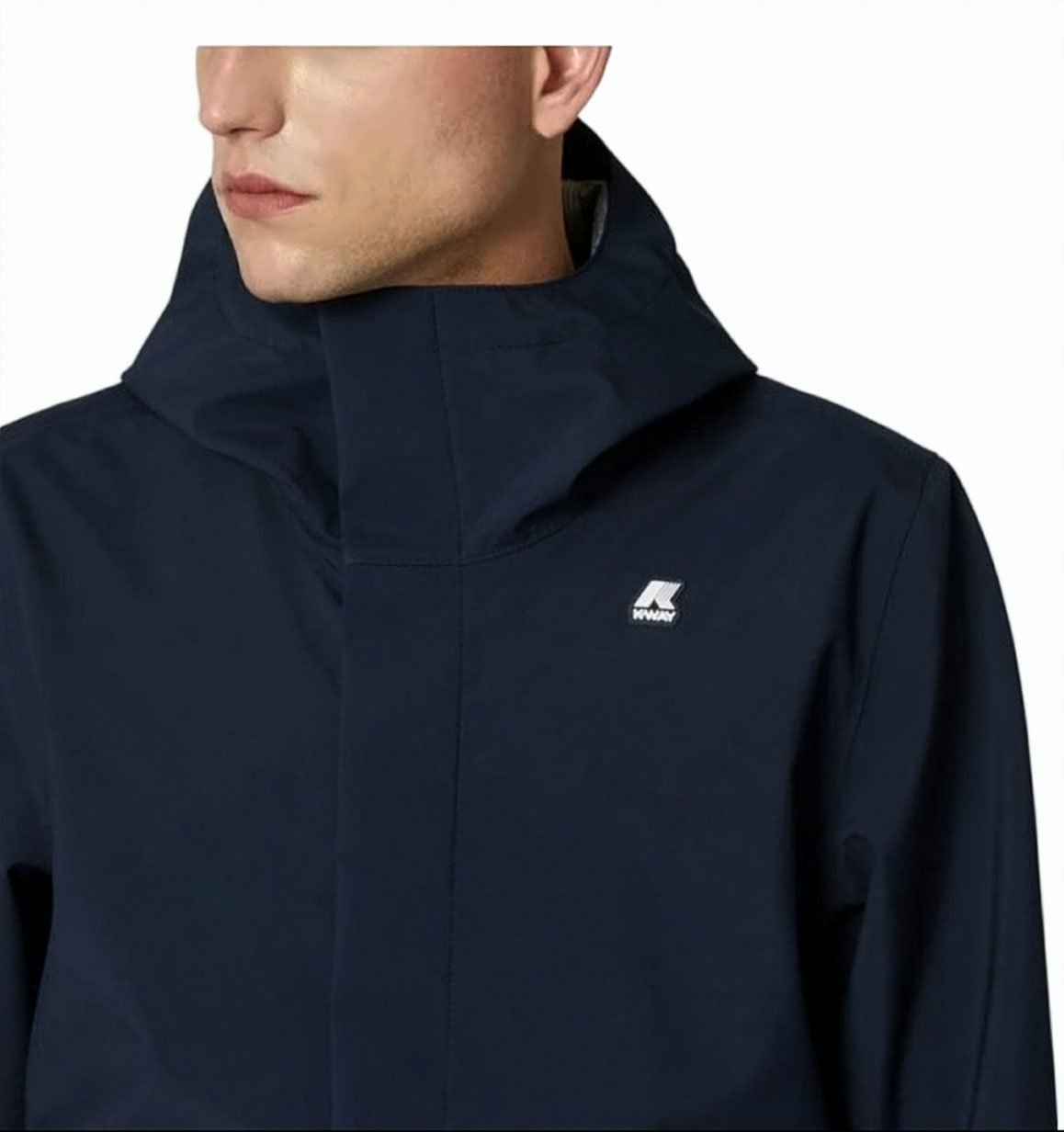 K-WAY Tommy Bonded Jersey Hooded Jacket Zwart