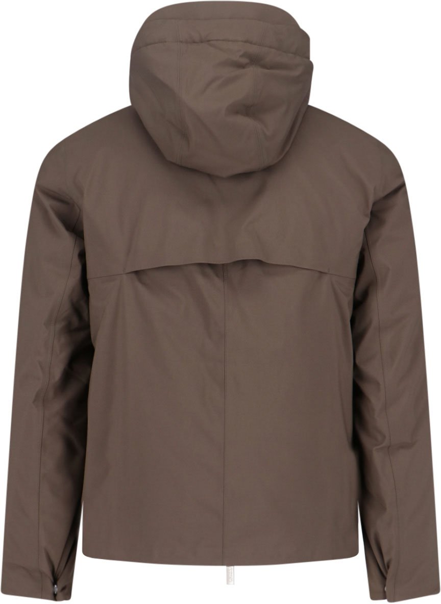 K-WAY Padded Brown Jacket with Drawstring Hood Bruin