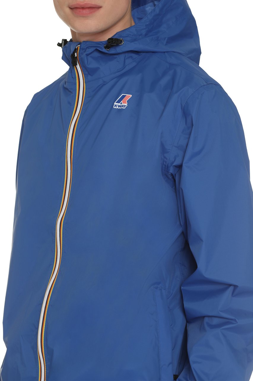 K-WAY Claude Hooded nylon jacket Blauw