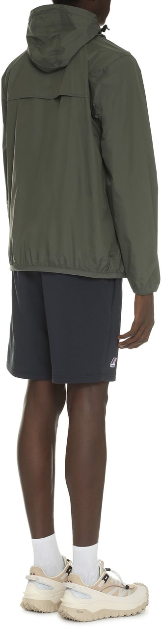 K-WAY Claude Hooded nylon jacket Groen