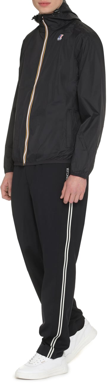 K-WAY Claude Hooded nylon jacket Zwart