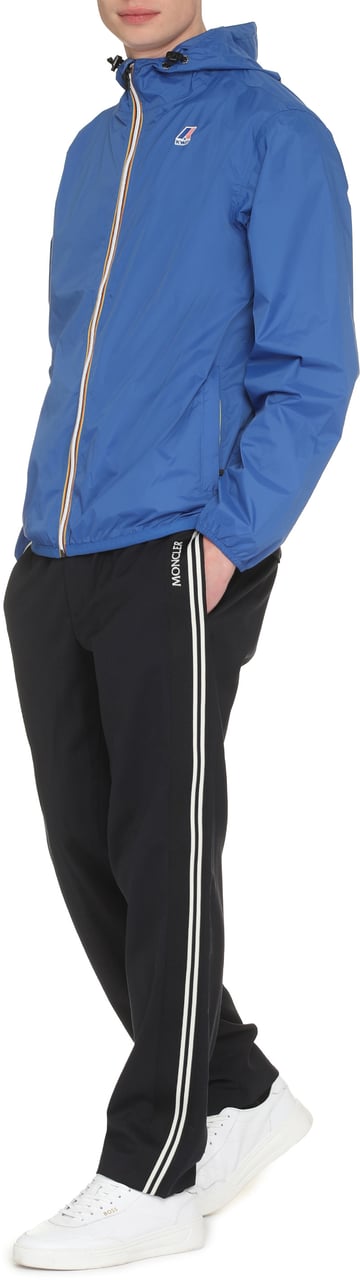 K-WAY Claude Hooded nylon jacket Blauw