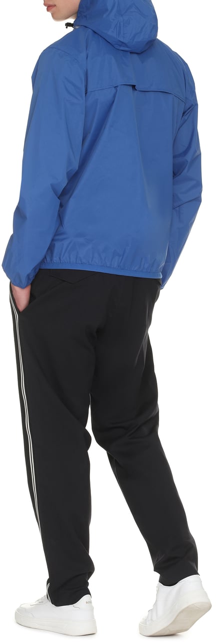 K-WAY Claude Hooded nylon jacket Blauw