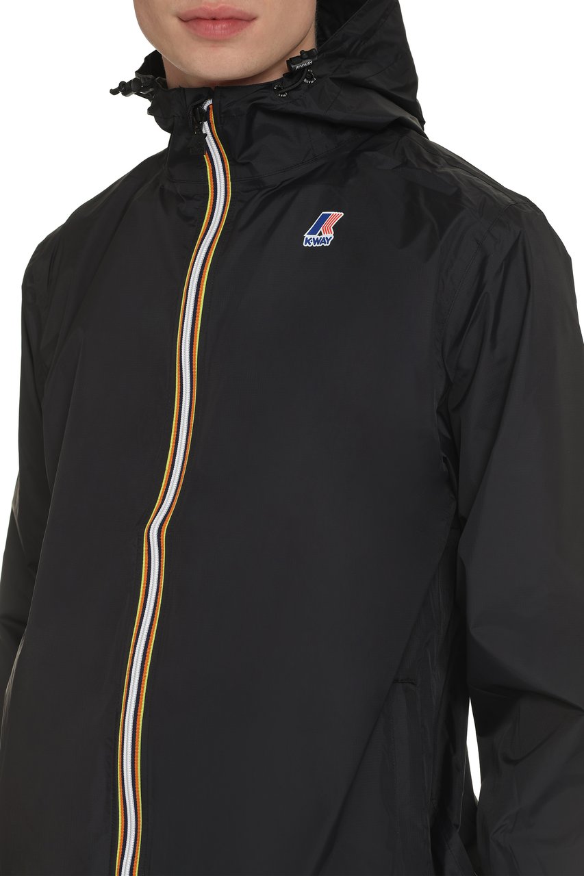 K-WAY Claude Hooded nylon jacket Zwart