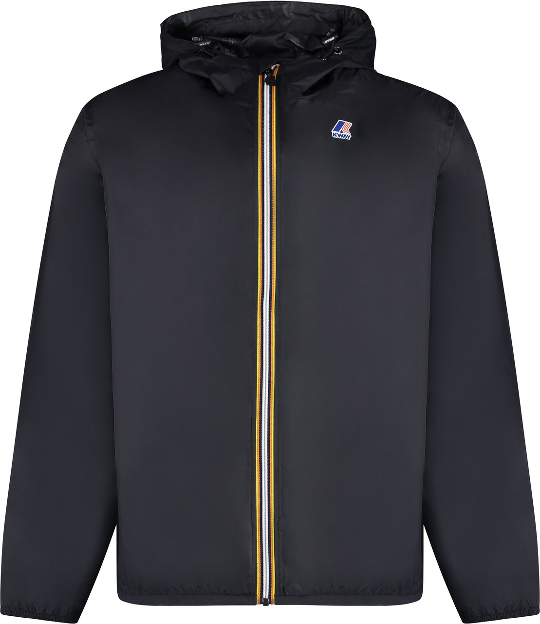 K-WAY Claude Hooded nylon jacket Zwart