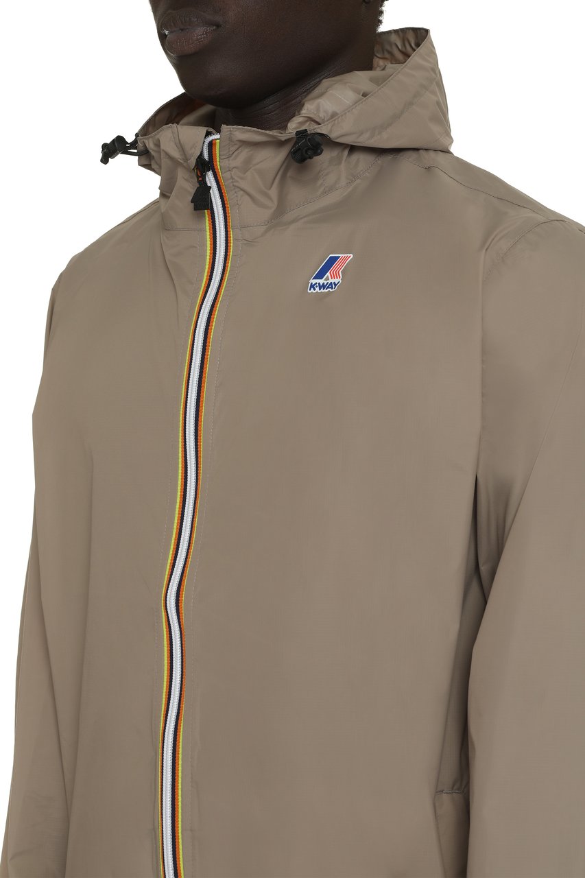 K-WAY Claude Hooded nylon jacket Beige