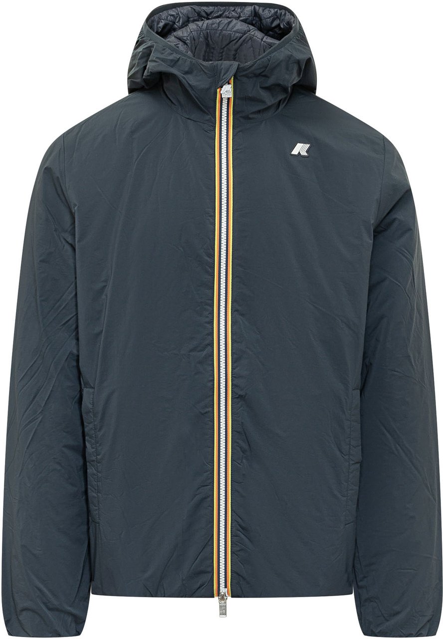 K-WAY Giacca con Cappuccio e Zip Frontale Blauw