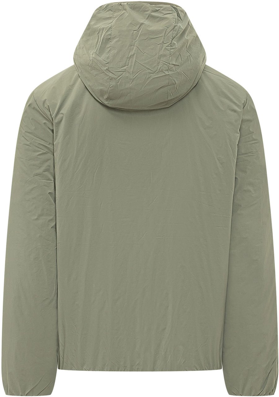 K-WAY Giacca con Cappuccio e Zip Frontale Lime