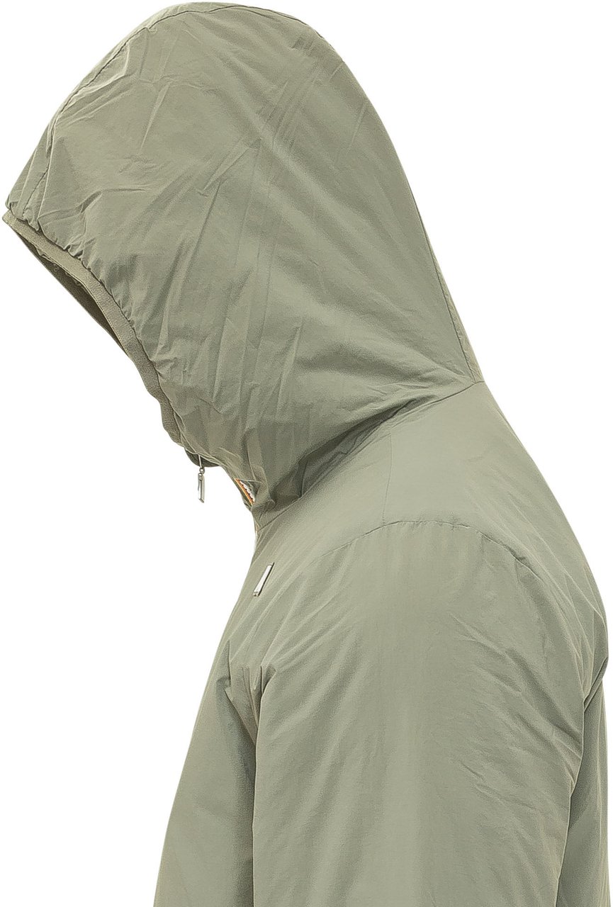 K-WAY Giacca con Cappuccio e Zip Frontale Lime