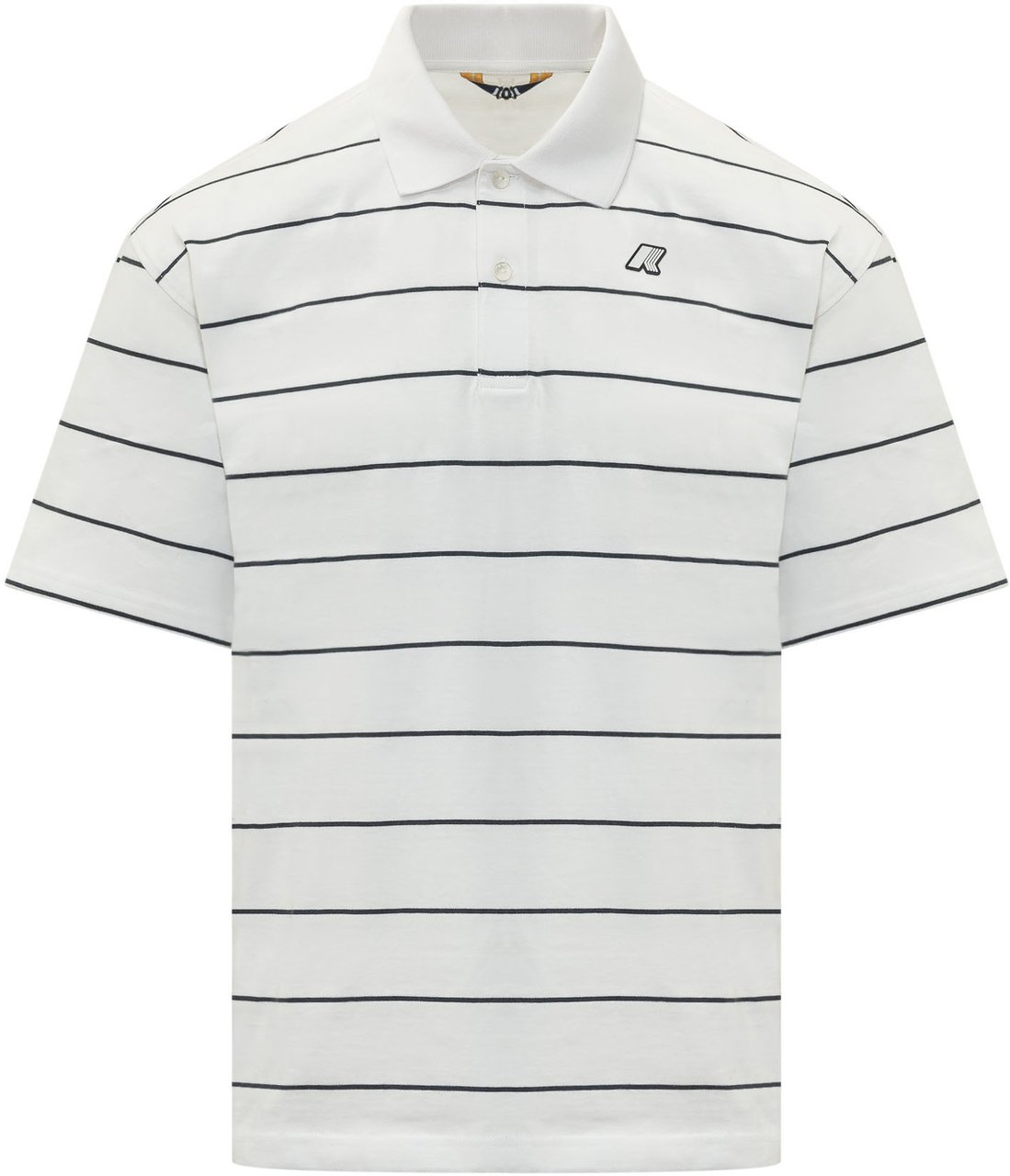 K-WAY Polo a Maniche Corte con Righe Sottili Wit