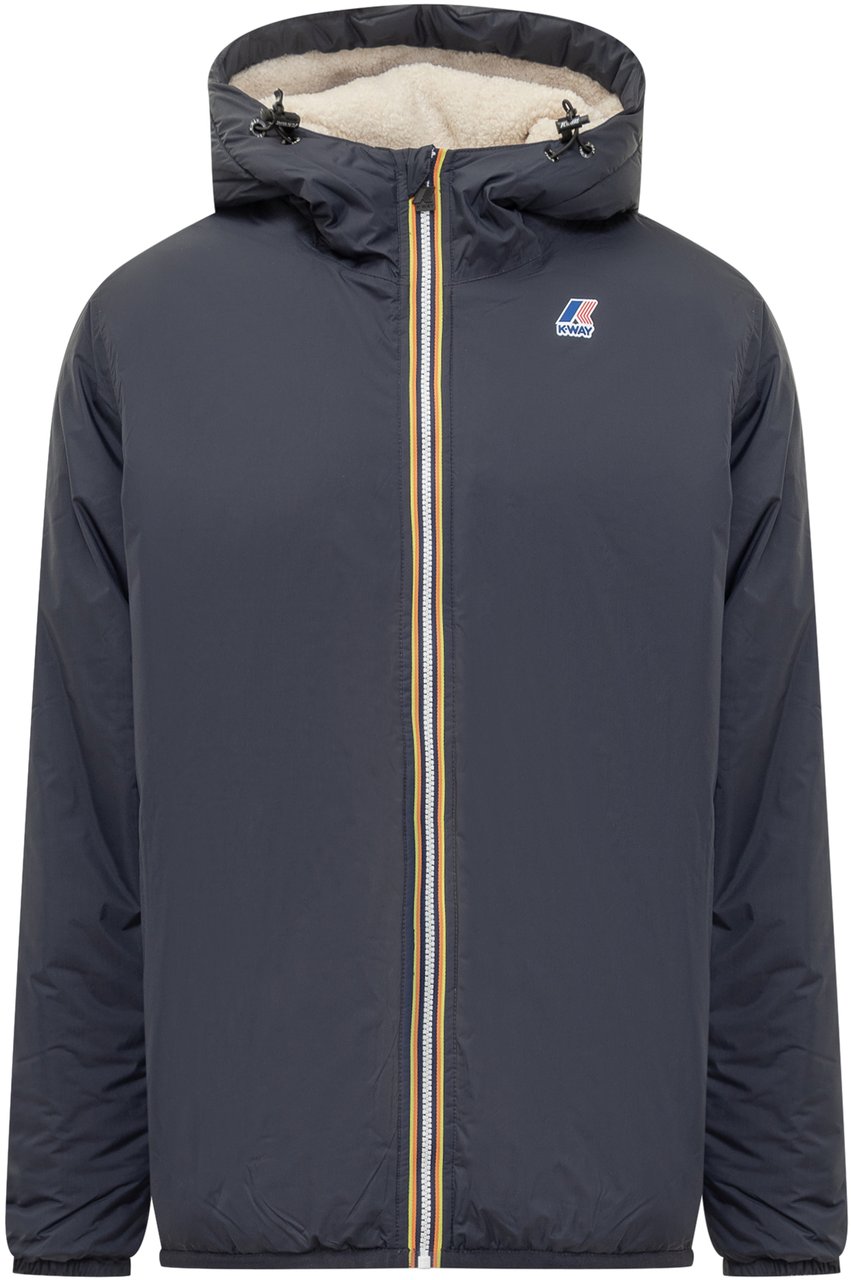 K-WAY K-Way Giacca Blu con Cappuccio e Interno Teddy Blauw