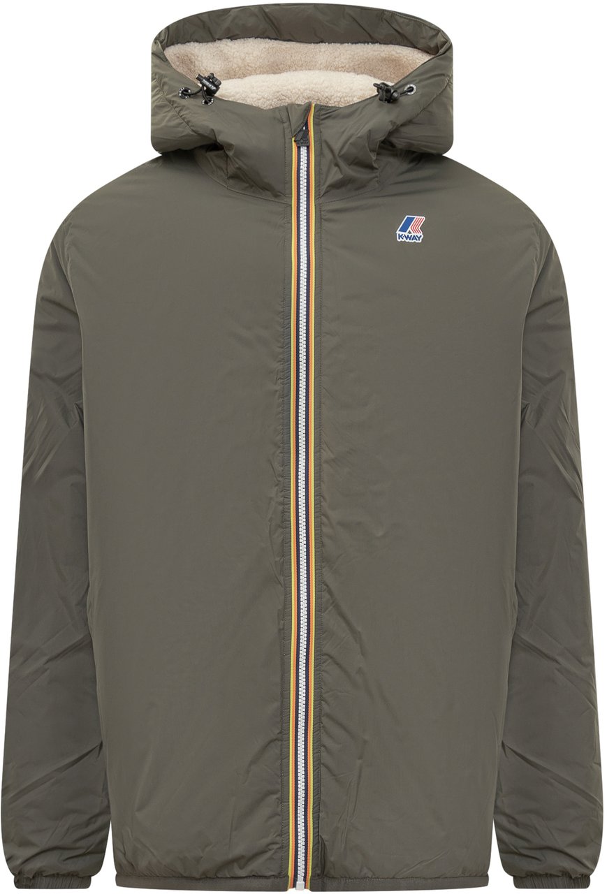 K-WAY K-Way Giacca Verde con Cappuccio e Fodera in Sherpa Groen