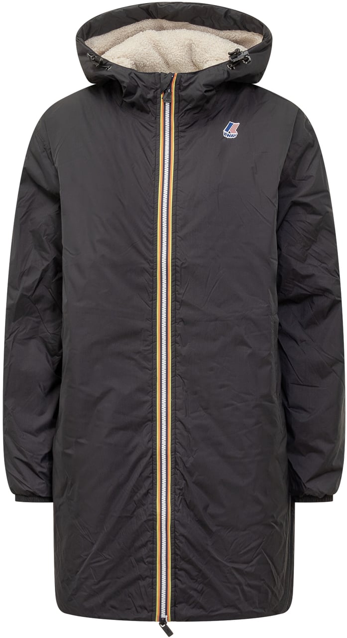 K-WAY Parka Lungo con Fodera in Pelliccia Sintetica K-Way Zwart