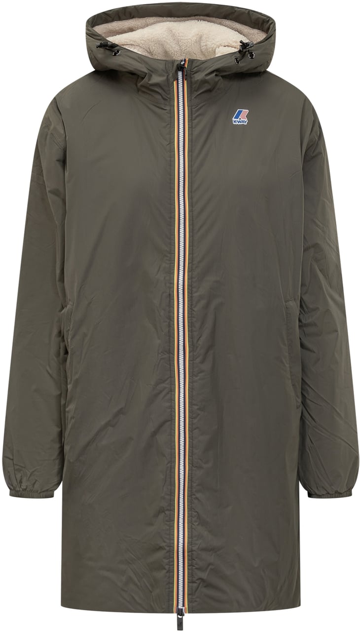 K-WAY K-Way Parka con Cappuccio e Interno in Sherpa Groen