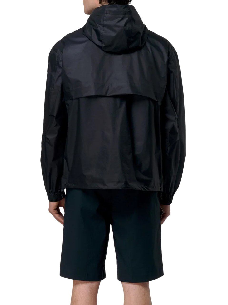 K-WAY Lightweight Multi-Pocket Jacket with Hood and Zipper Closure Zwart