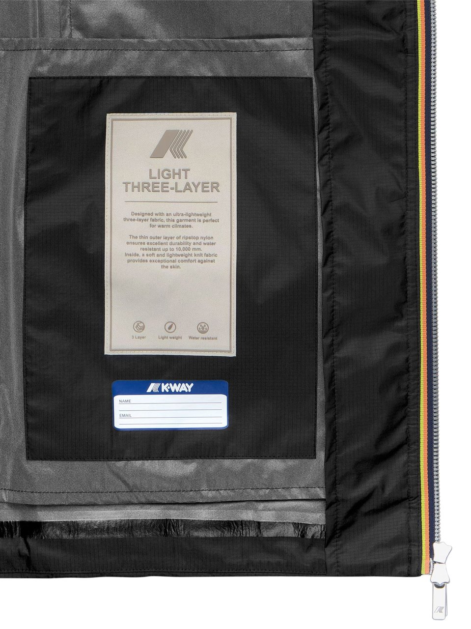 K-WAY Lightweight Matte Finish Jacket with Hood Zwart