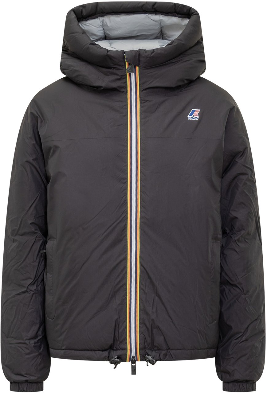 K-WAY Piumino con Cappuccio Nero K-Way Zwart