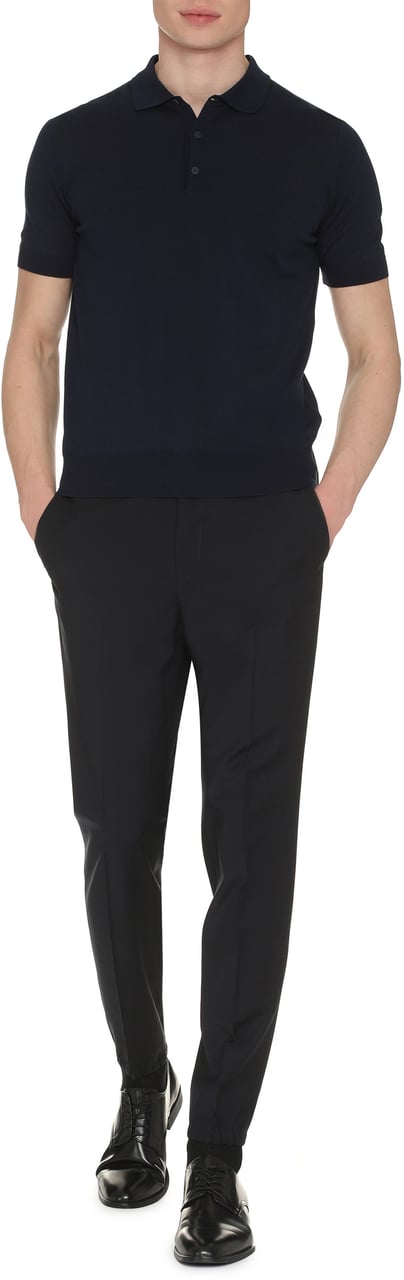 K-WAY Pleyne knitted cotton polo shirt Blauw