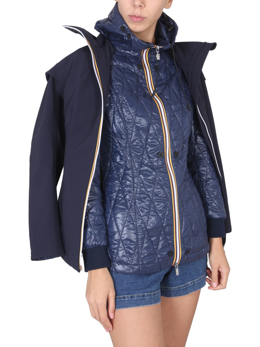 K-WAY Short Zippered Windbreaker with Structured Fit Grijs