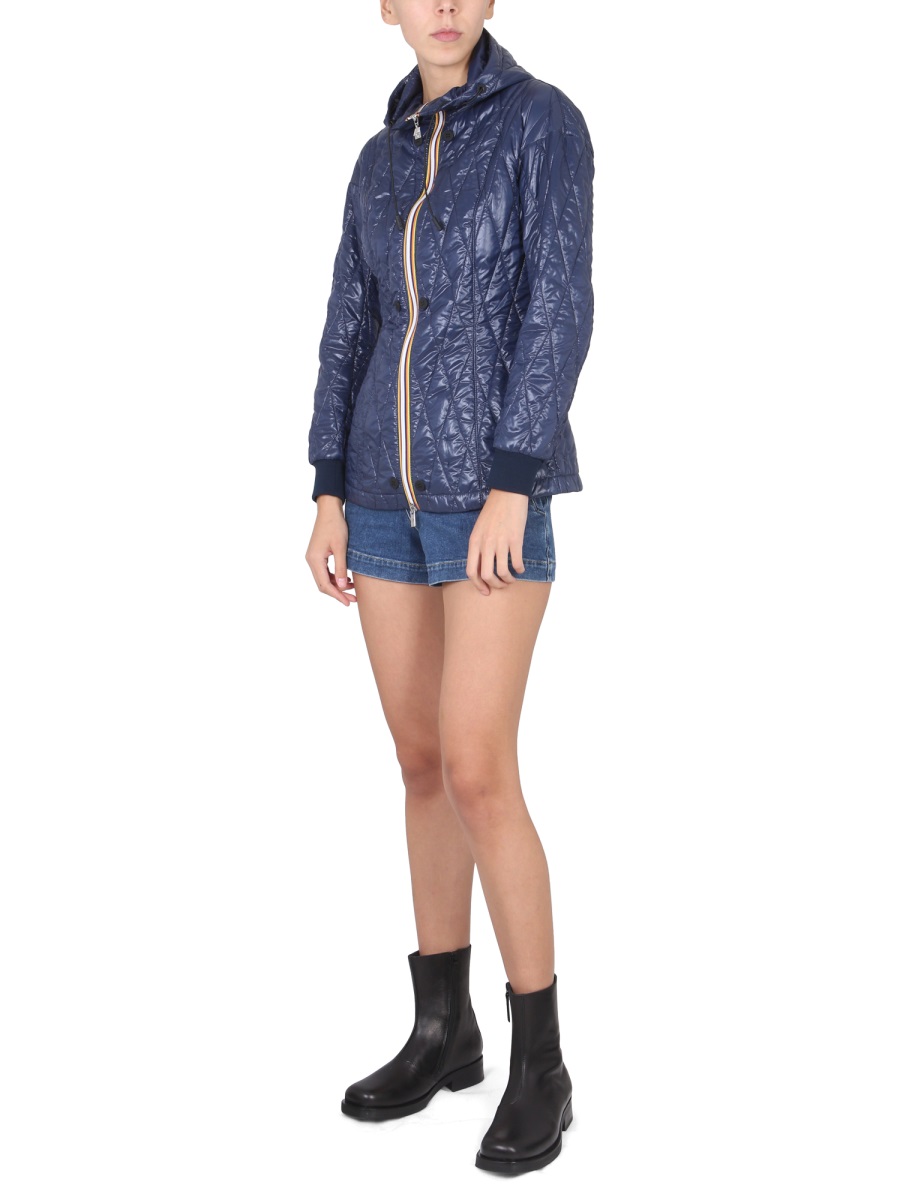 K-WAY Short Zippered Windbreaker with Structured Fit Grijs