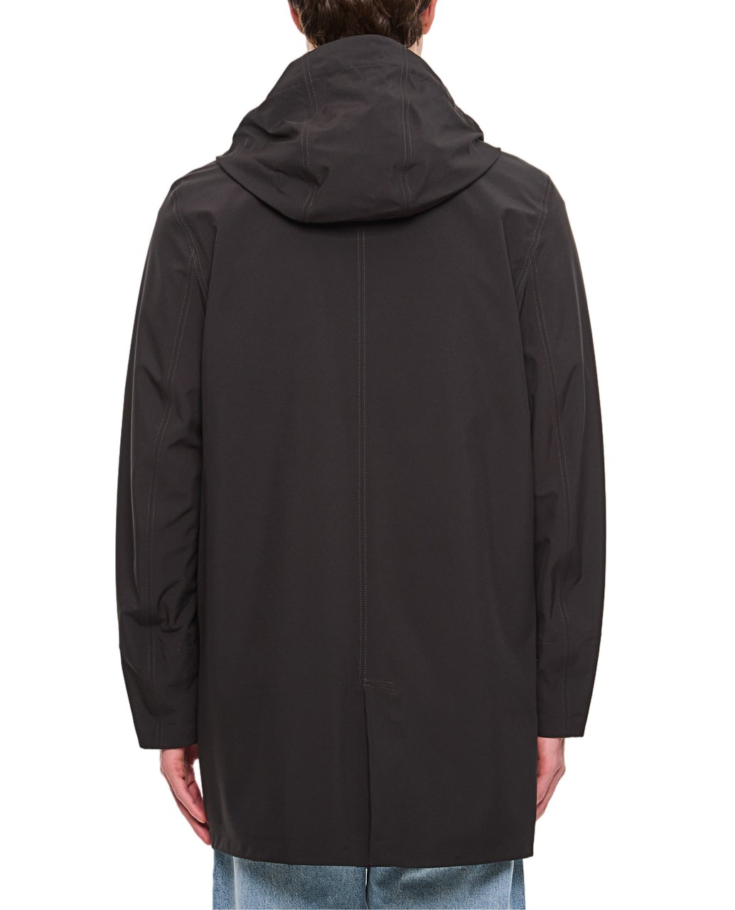 K-WAY Hooded Jacket with Double-Slider Zipper and Minimalist Design Zwart