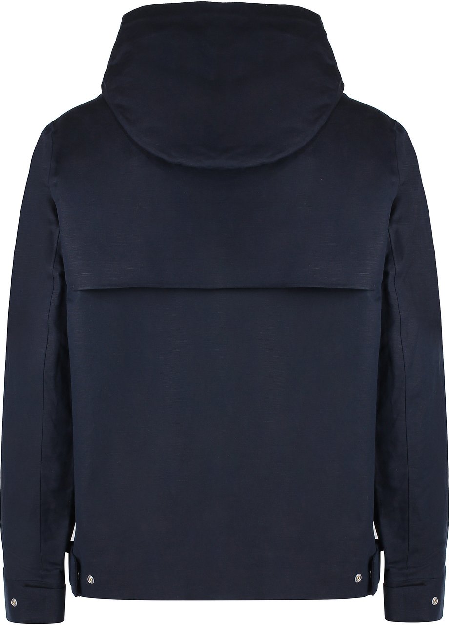 K-WAY Kaya cotton-linen blend jacket Blauw