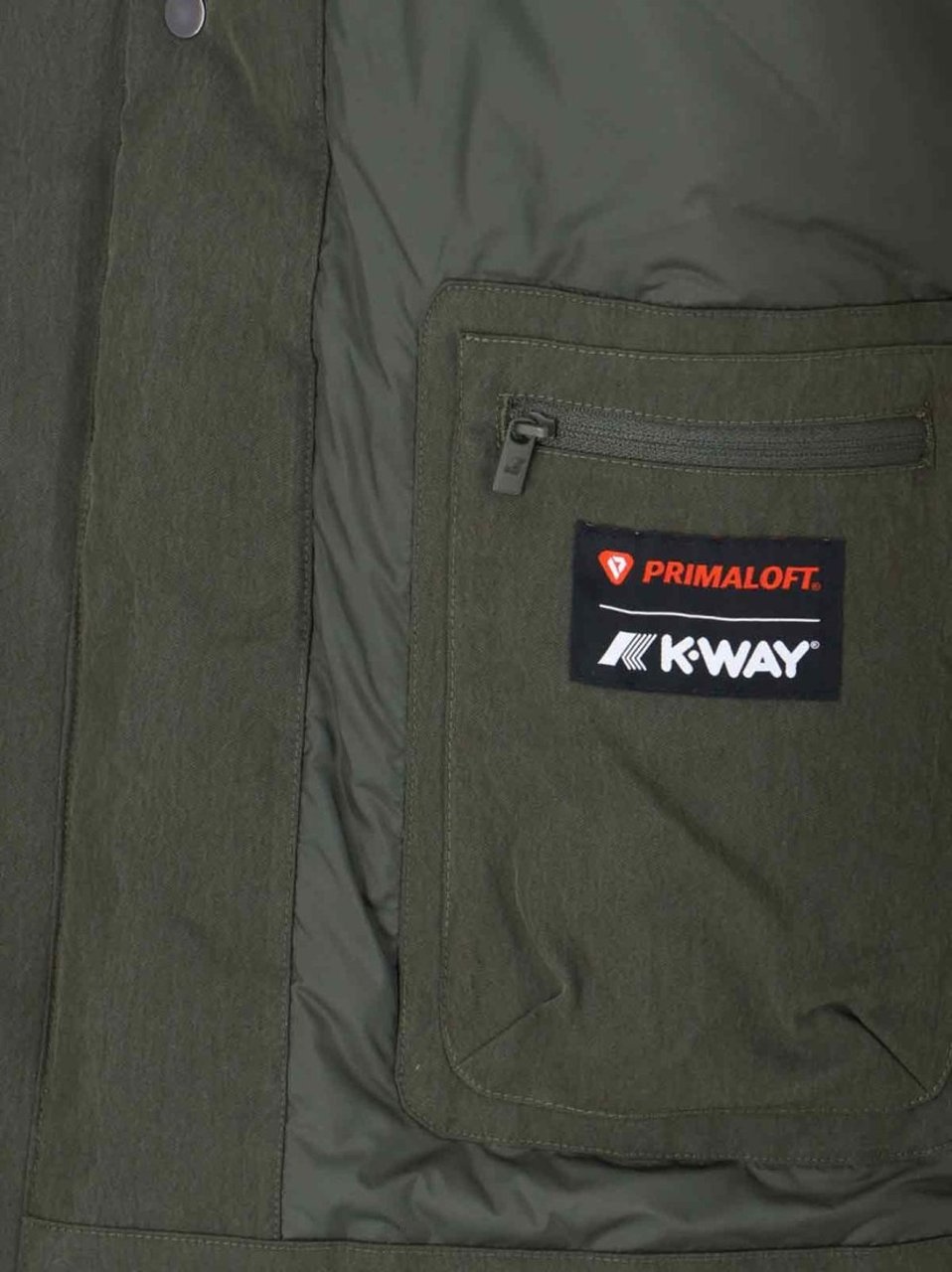 K-WAY Green Jacket With Hood & Insulation Groen
