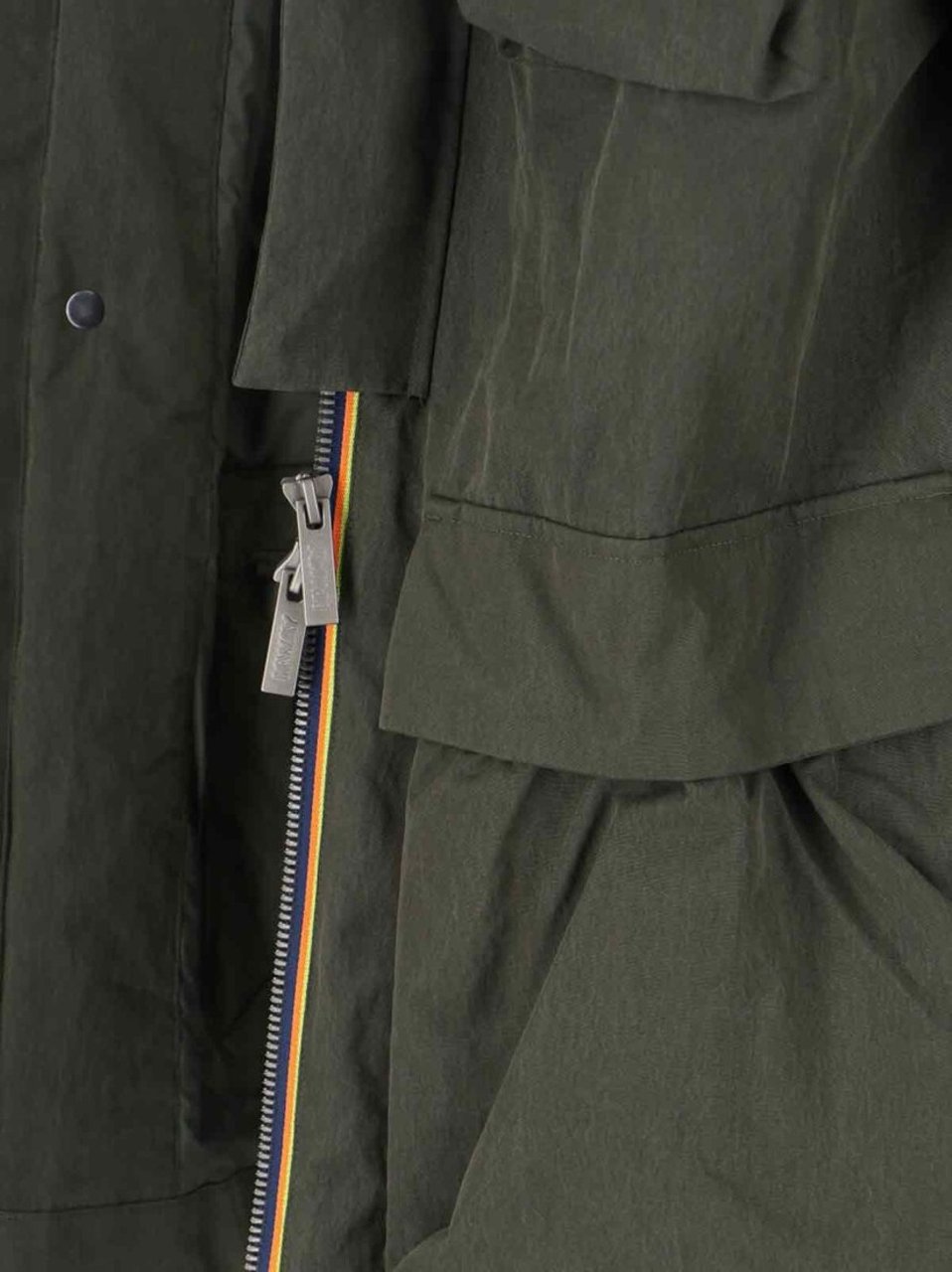 K-WAY Green Jacket With Hood & Insulation Groen