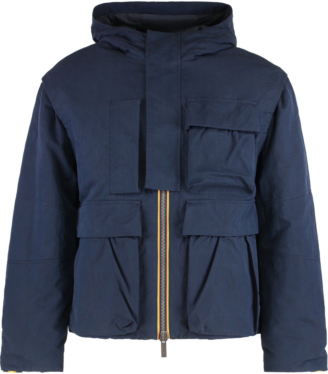 K-WAY Short parka Guillermo with hood Blauw